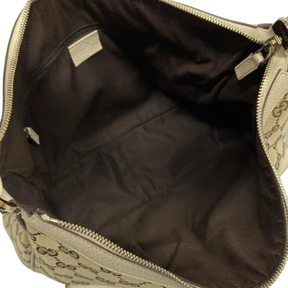 GUCCI GG Pattern, Abbey Beige Dark Brown Cream Jacquard Leather 438-090125 - Picture 11 of 14